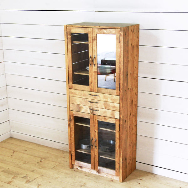 カップボード 食器棚 キッチンボード 天然無垢材 幅75cm 無垢