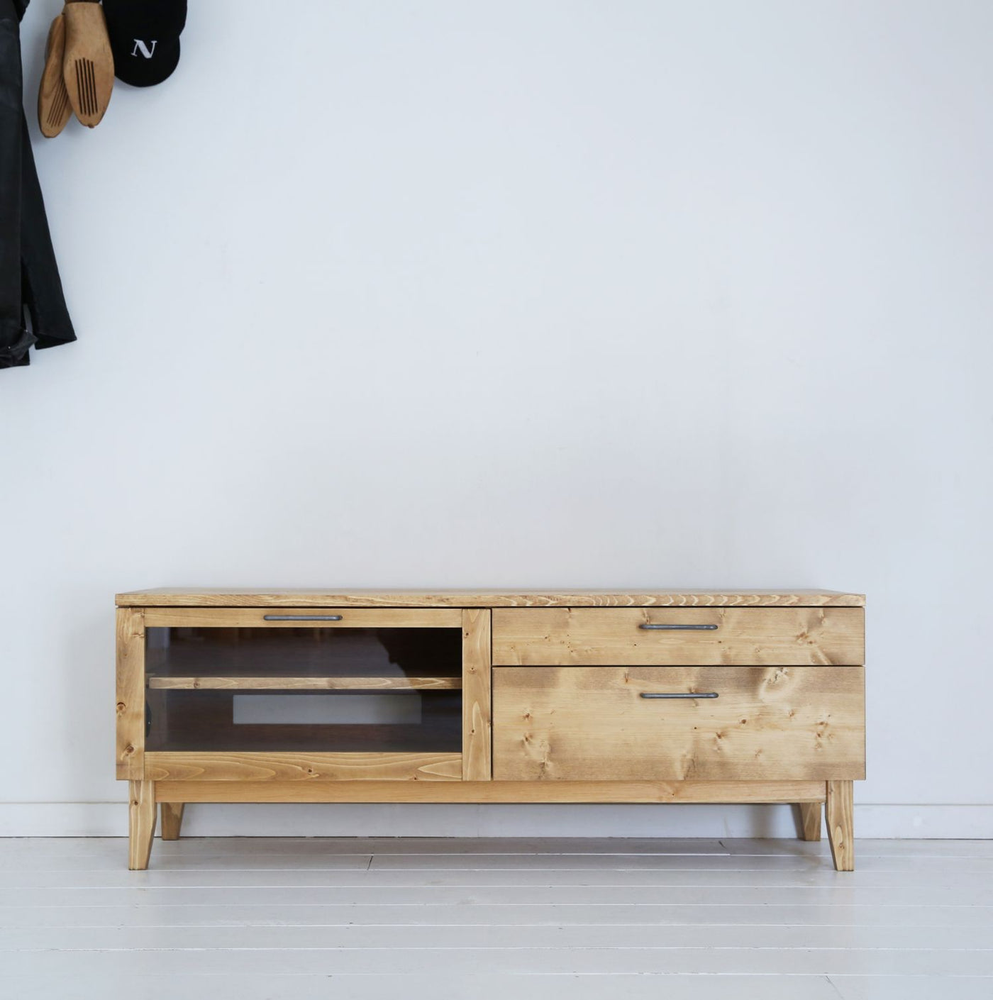 NEALD 木製 テレビボード120cm 無垢材 オーダーメイド 定価約10万 テレビボード テレビ台 ローボード 天然無垢材 幅120cm 無垢