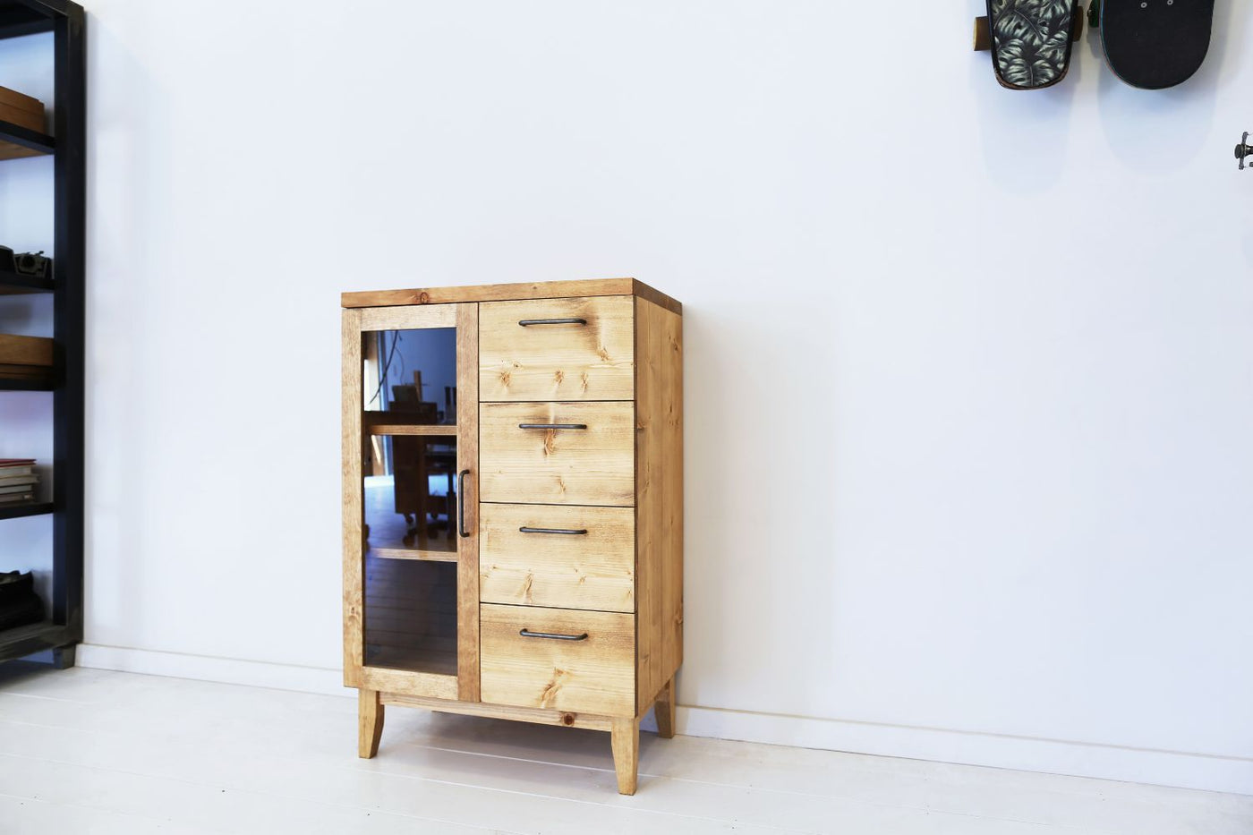 カップボード 食器棚 キッチンボード 天然無垢材 幅60cm 無垢