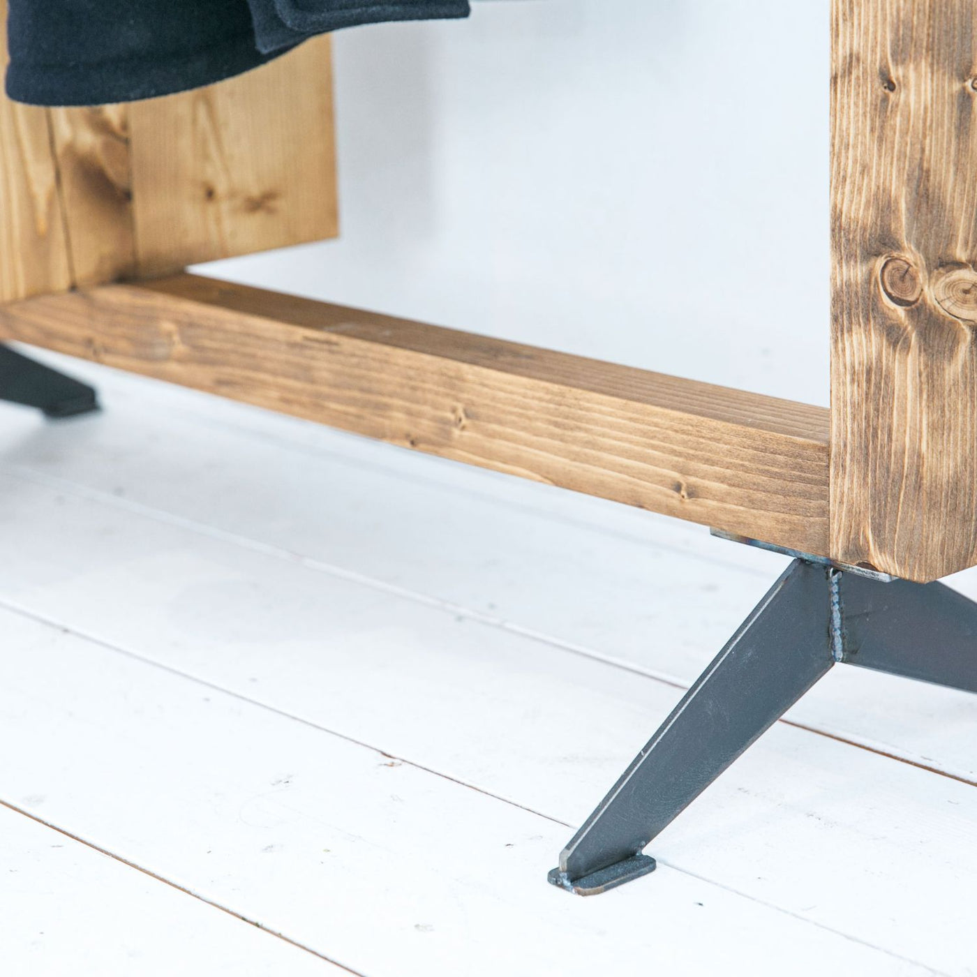 ディスプレイ棚 ハンガーラック 洋服掛け 天然無垢材 幅85cm 無垢